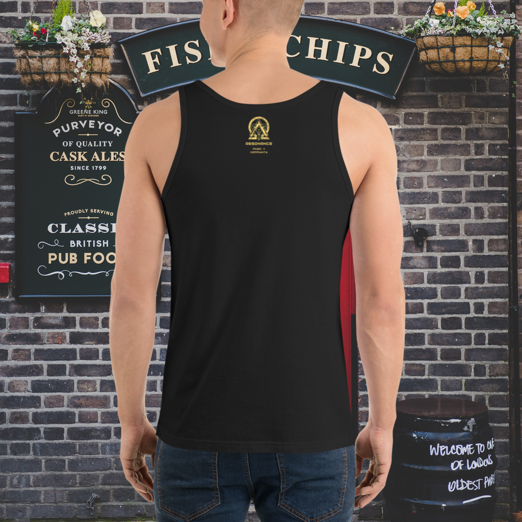 RNC Classic Staple Tank Top black back product image.