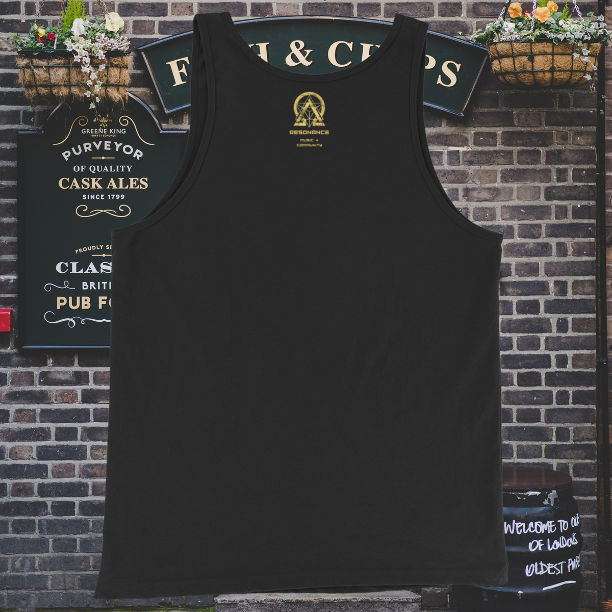 RNC Classic Staple Tank Top black detail product image.