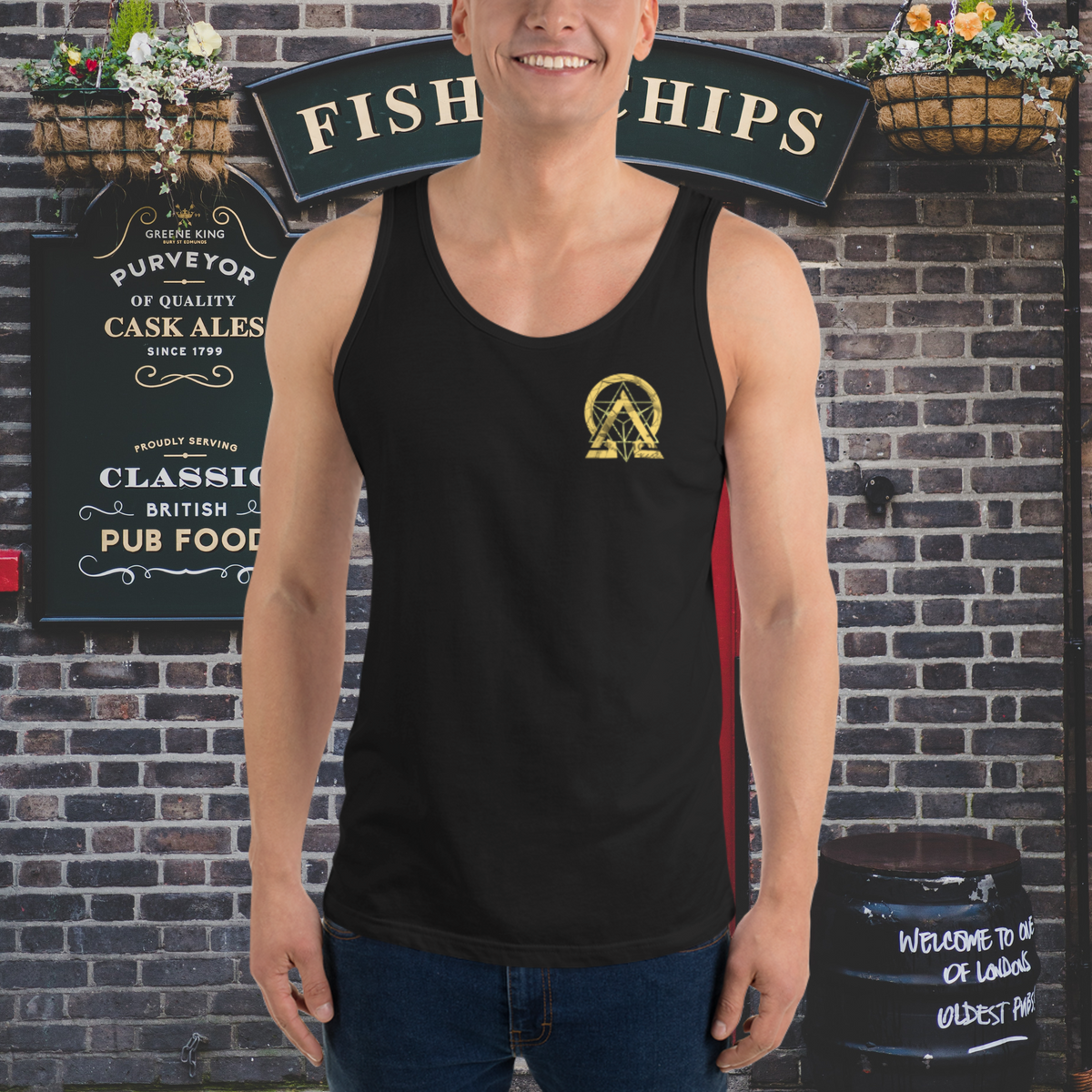 rnc4music Tank Top „Classic“ – Schwarz Vorderseite