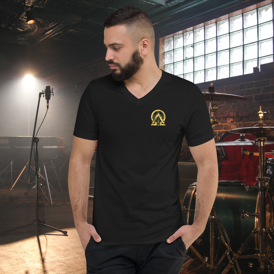 rnc4music V-Neck-T-Shirt „Signature“ – Schwarz Vorderseite