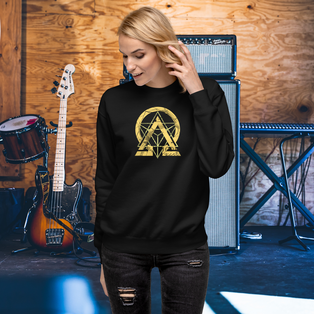 RNC Essential Artist's Premium Sweatshirt black side product image.