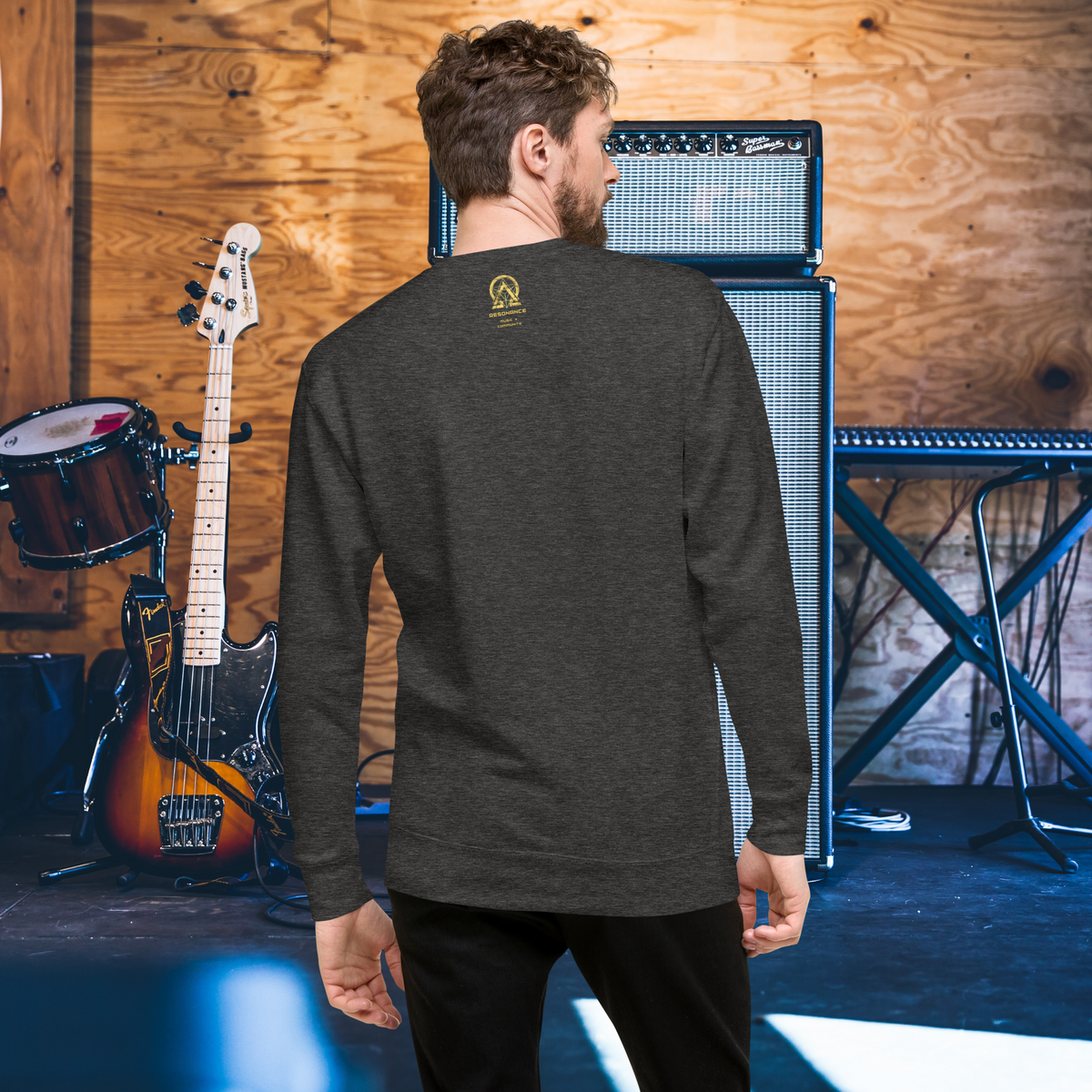 RNC Essential Artist's Premium Sweatshirt charcoal back product image.