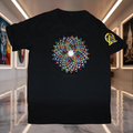 UV-T-Shirt „Fractal Spiral“ – Schwarz Rückseite