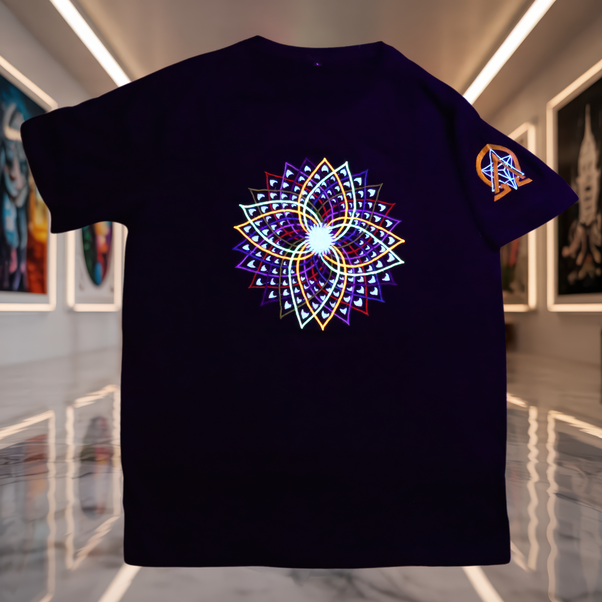 UV-T-Shirt „Fractal Spiral“ – Detail