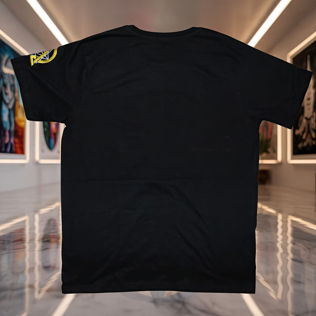 UV-T-Shirt „Mandala Om“ – Schwarz Rückseite