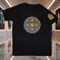 UV-T-Shirt „Mandala Om“ – Schwarz Vorderseite