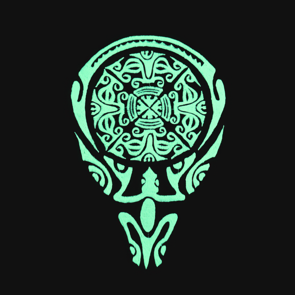 UV-T-Shirt „Mystic Totem“ – unter Schwarzlicht