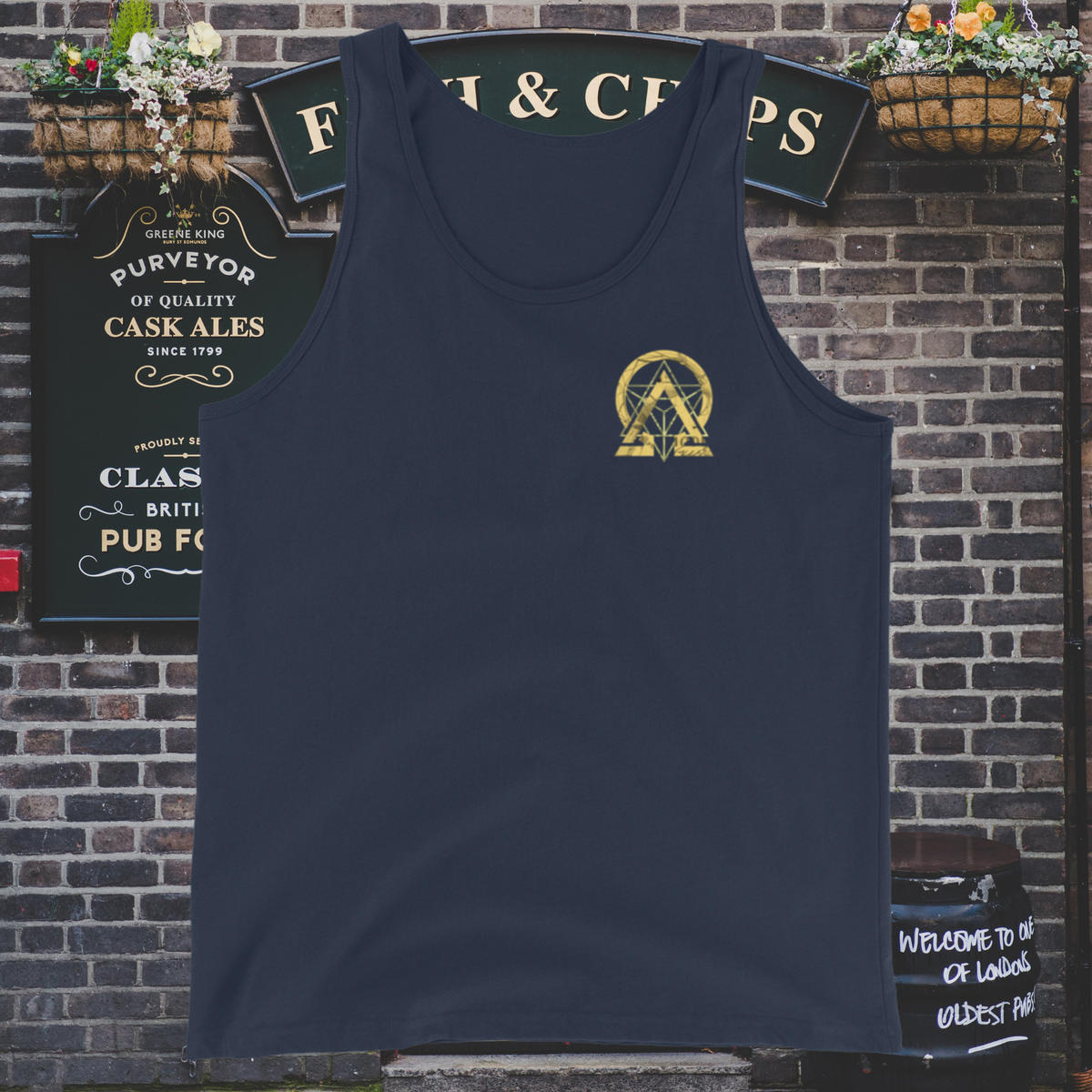 RNC Classic Staple Tank Top navy side product image.