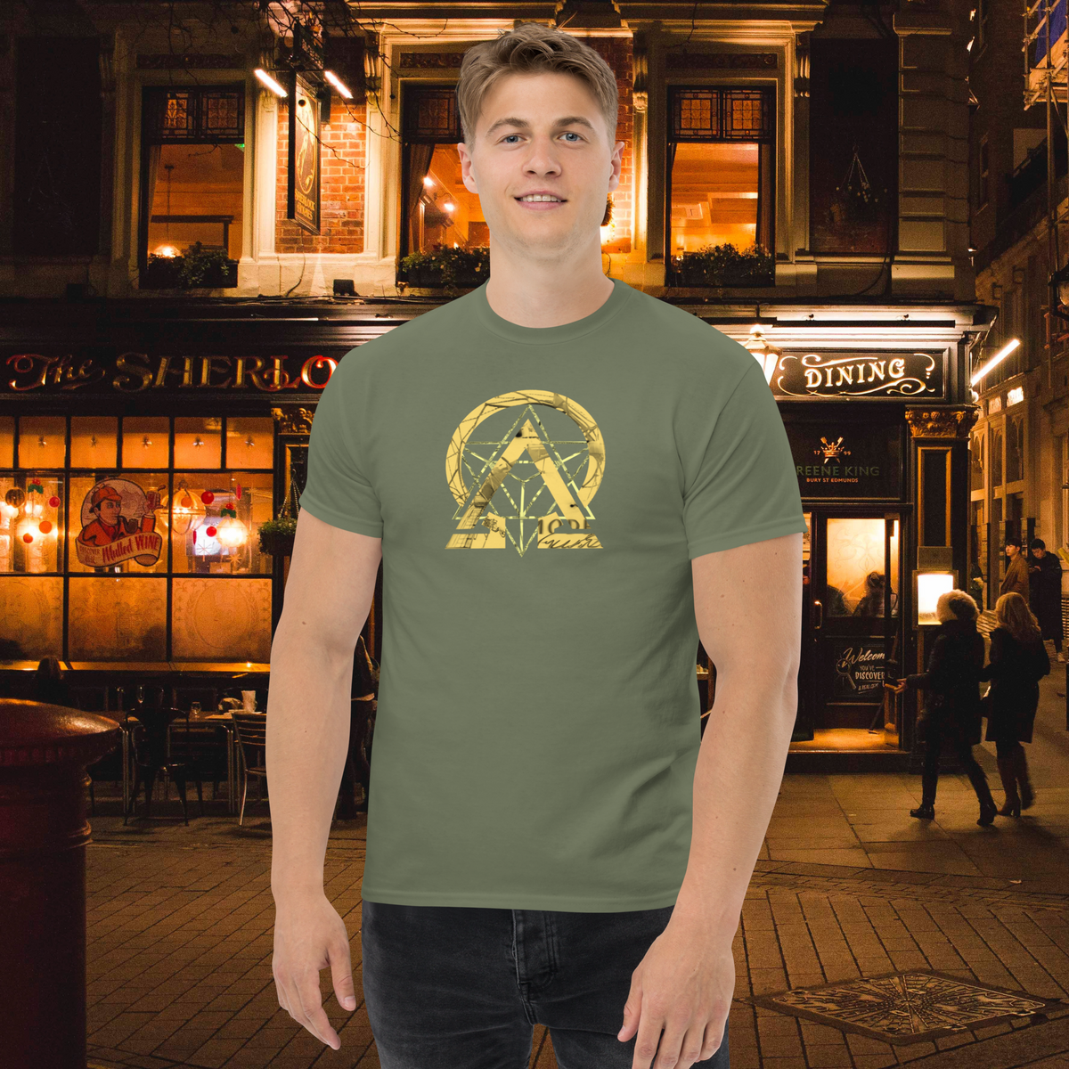 rnc4music T-Shirt „Essential“ – Militärgrün Vorderseite
