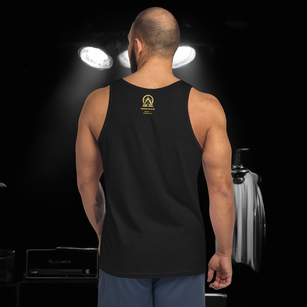 RNC Essential Artist's Tank Top back view for music-community apparel.