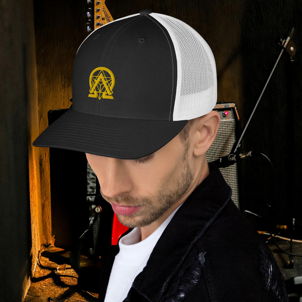 RNC Essential Artist's Trucker Cap navy front product image.