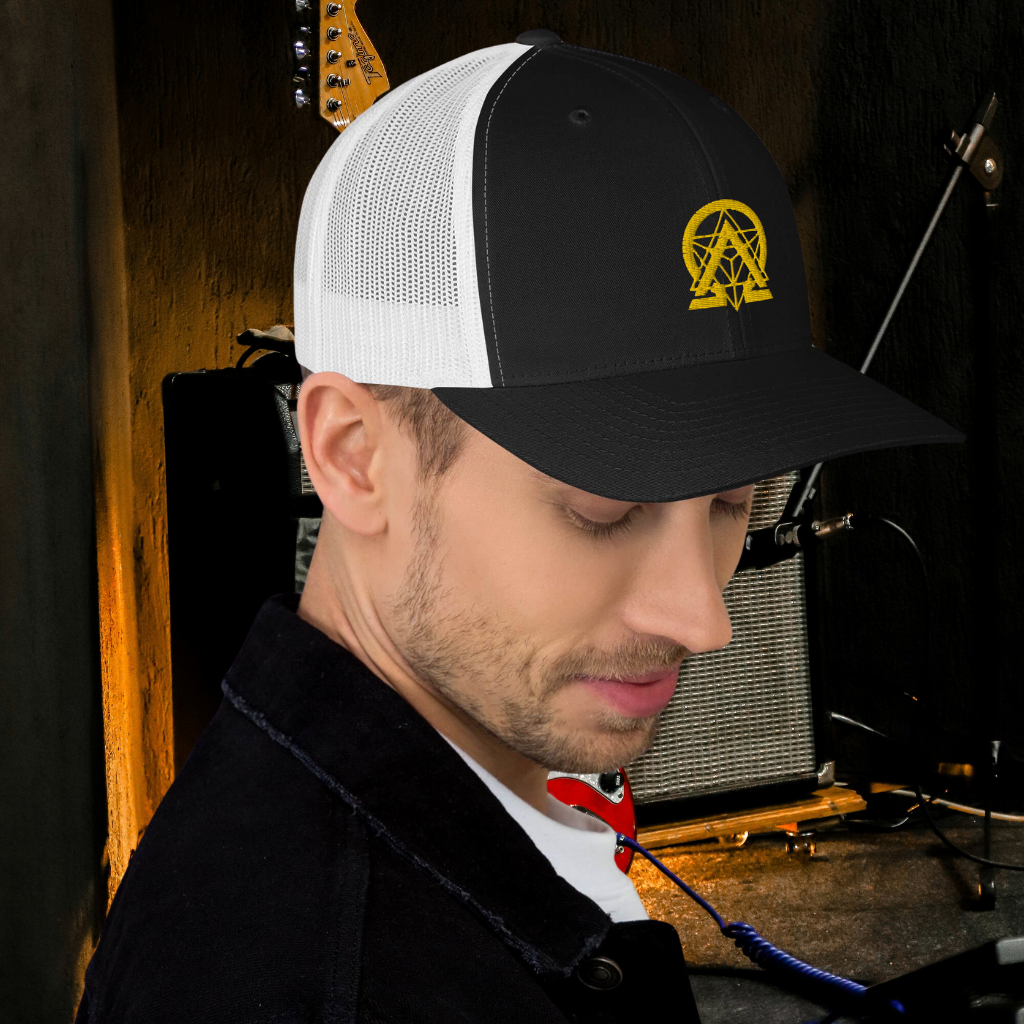 RNC Essential Artist's Trucker Cap navy side product image.