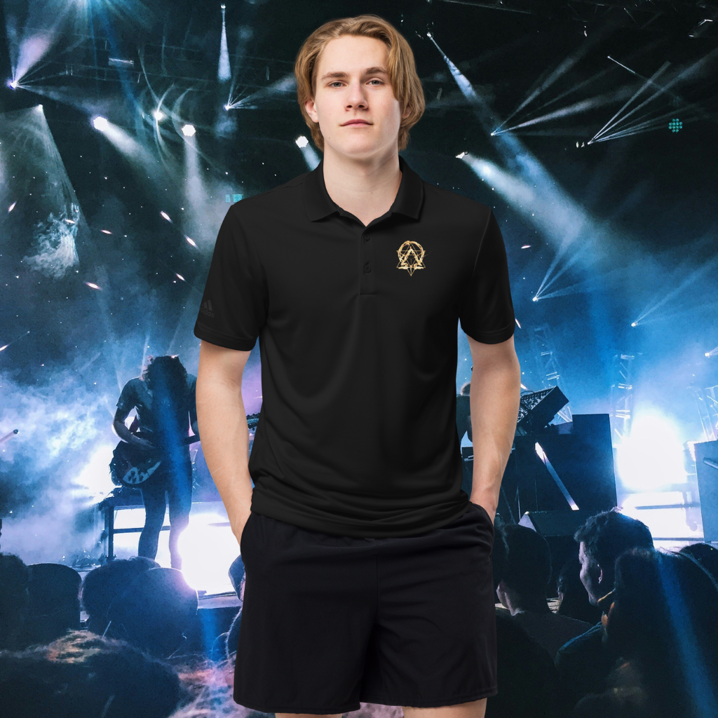 rnc4music Vereins-Polo – Schwarz Seitenansicht