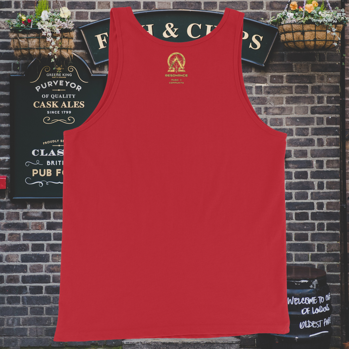 RNC Classic Staple Tank Top in vibrant red, a color that captures the passionate rhythm of creativity and expression.