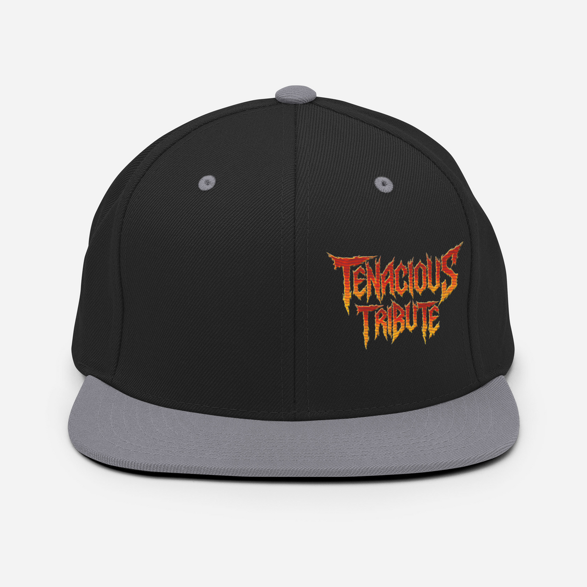 Tenacious Tribute Snapback-Cap – Schwarz/Silber Vorderseite