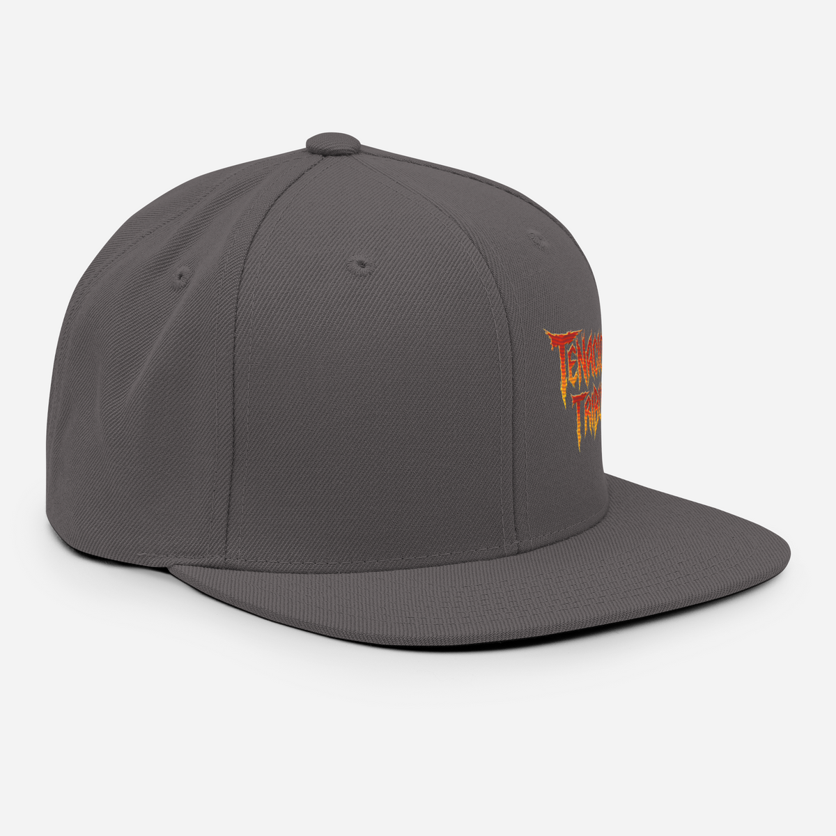 Tenacious Tribute Snapback Hat dark-grey right front view.