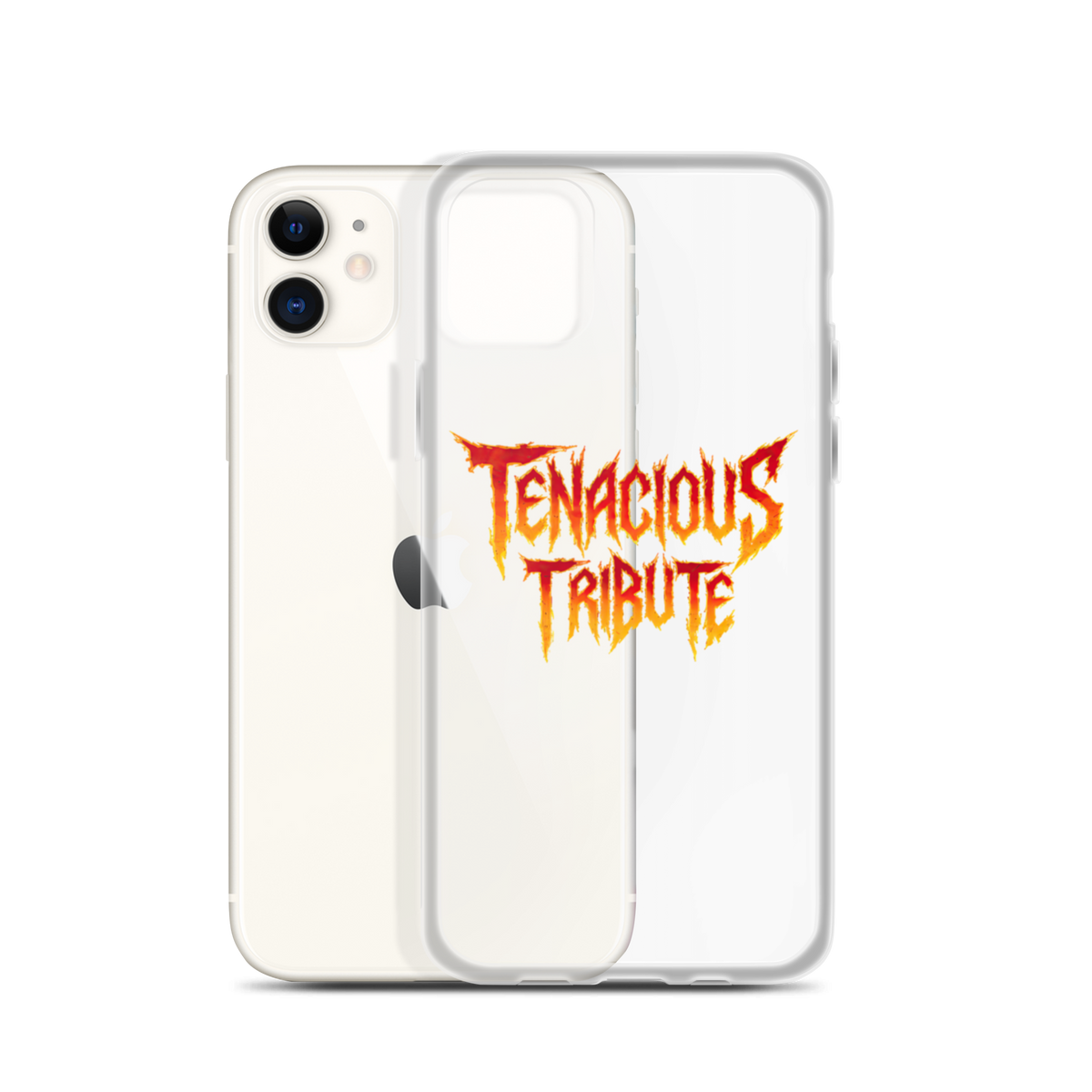 Clear Case for iPhone angled product image.
