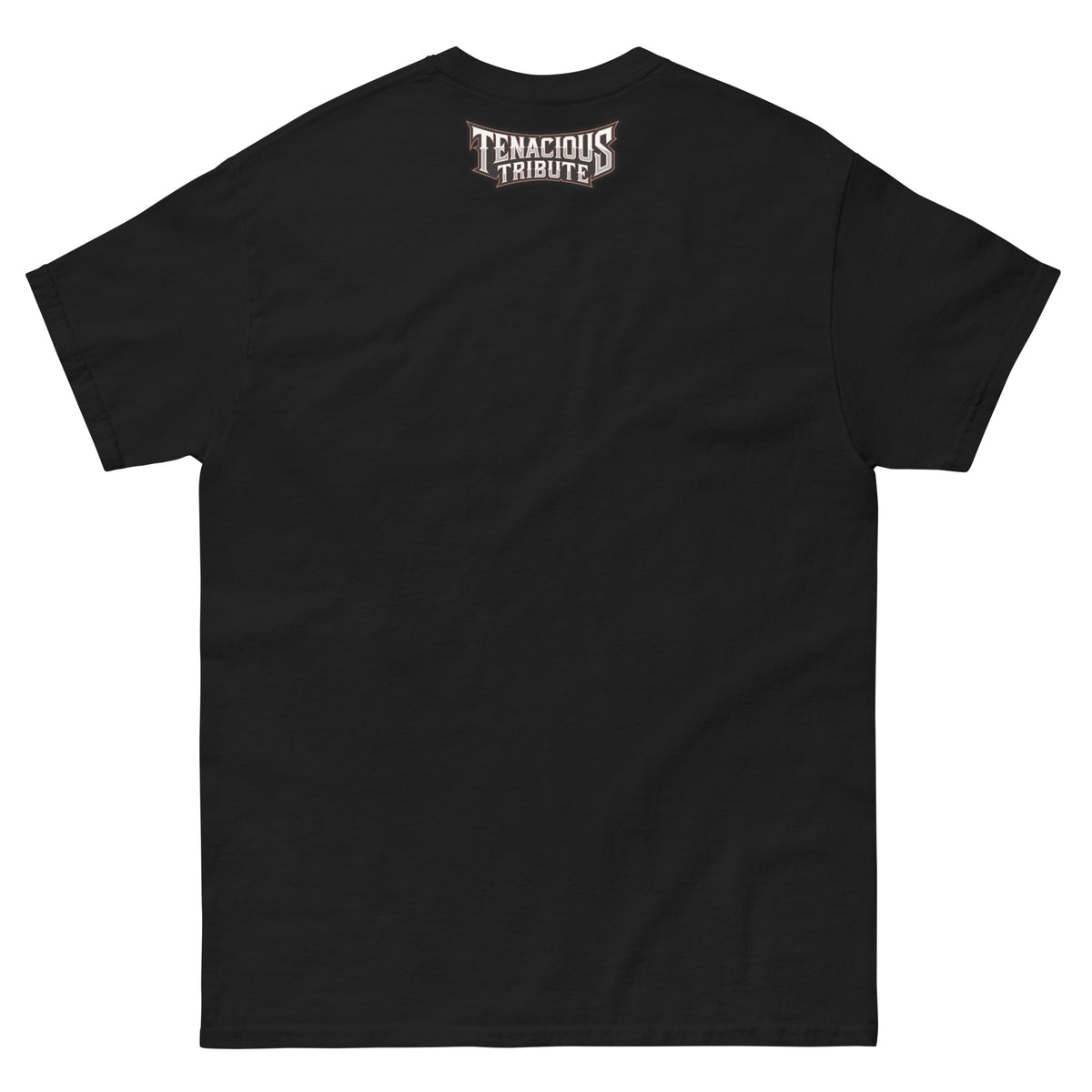 Tenacious Tribute Logo Tee black back product image.