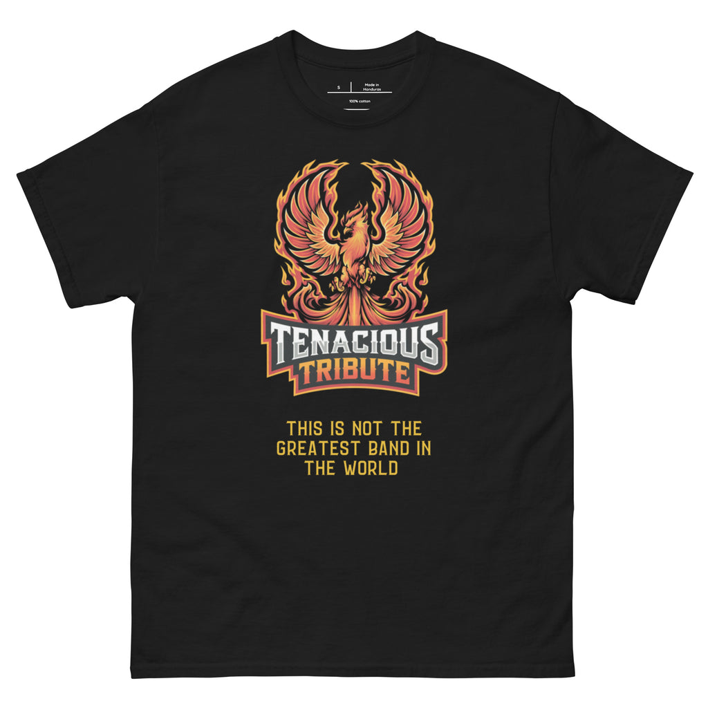 Tenacious Tribute Logo Tee black front product image.