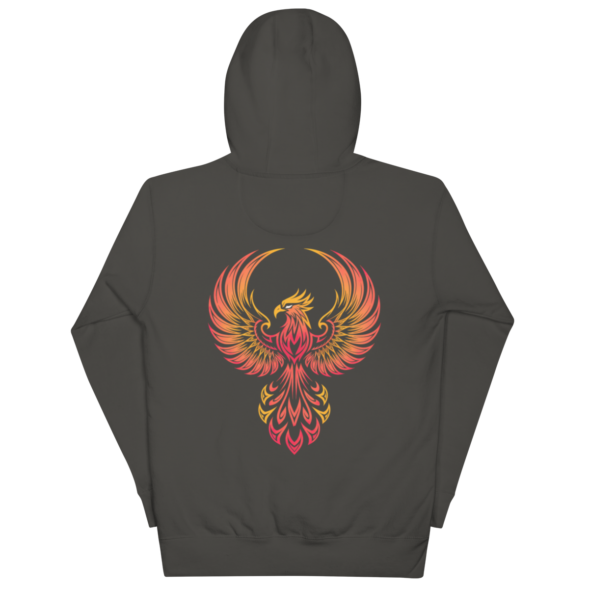 Resonance Unisex Hoodie charcoal back product image.